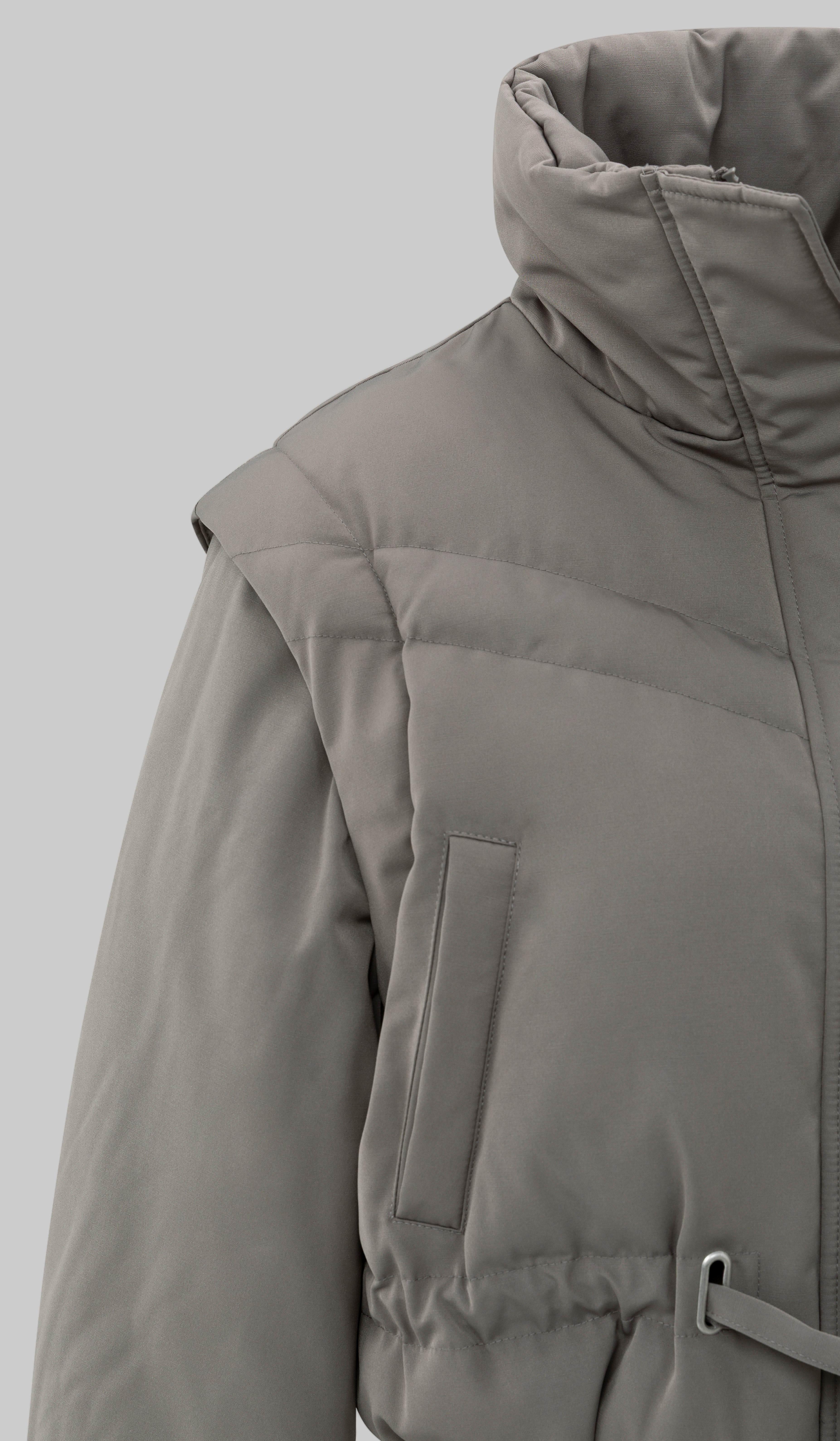 Cropped Jacket With Removable Sleeves