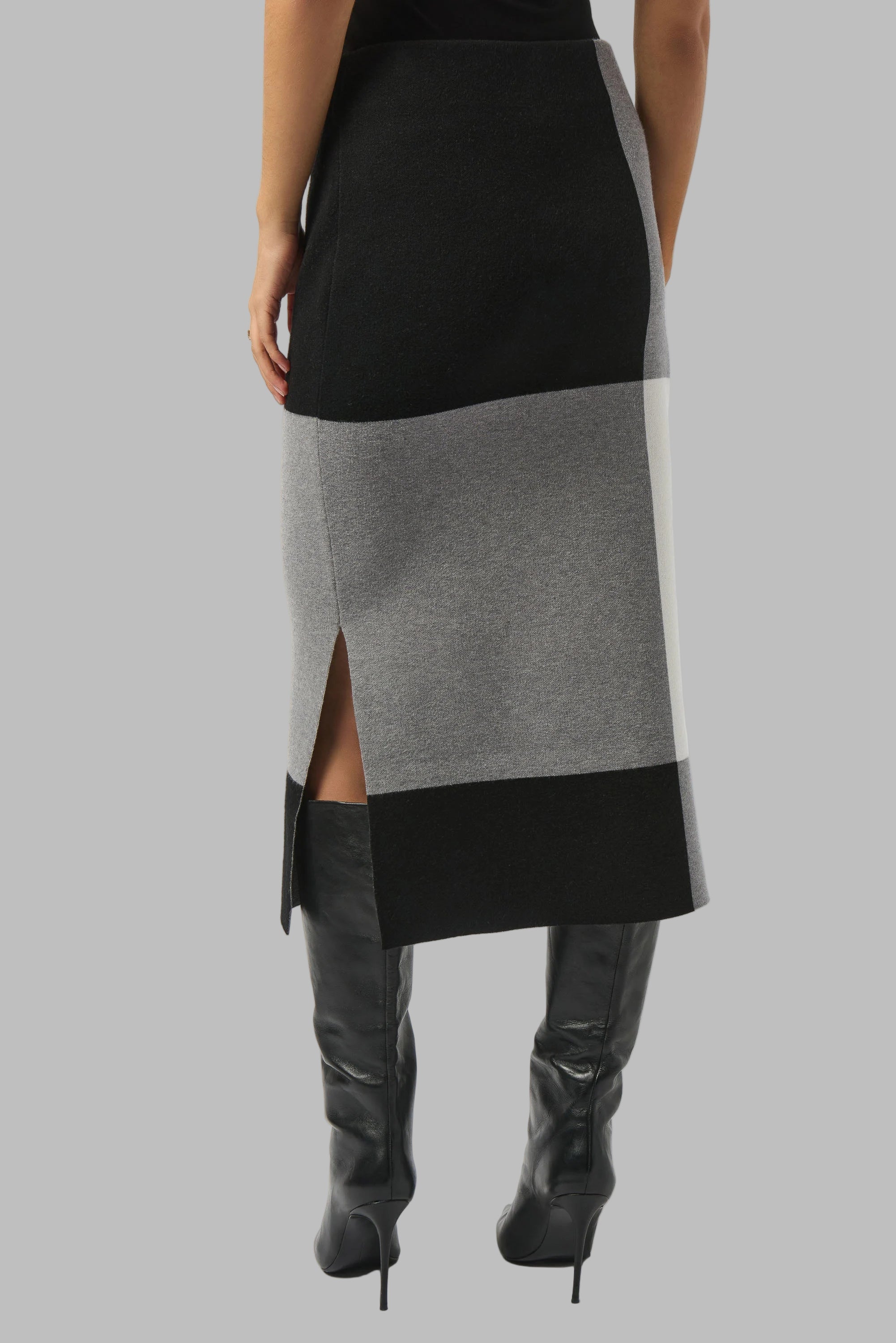 Jacquard Sweater Colour Block Skirt