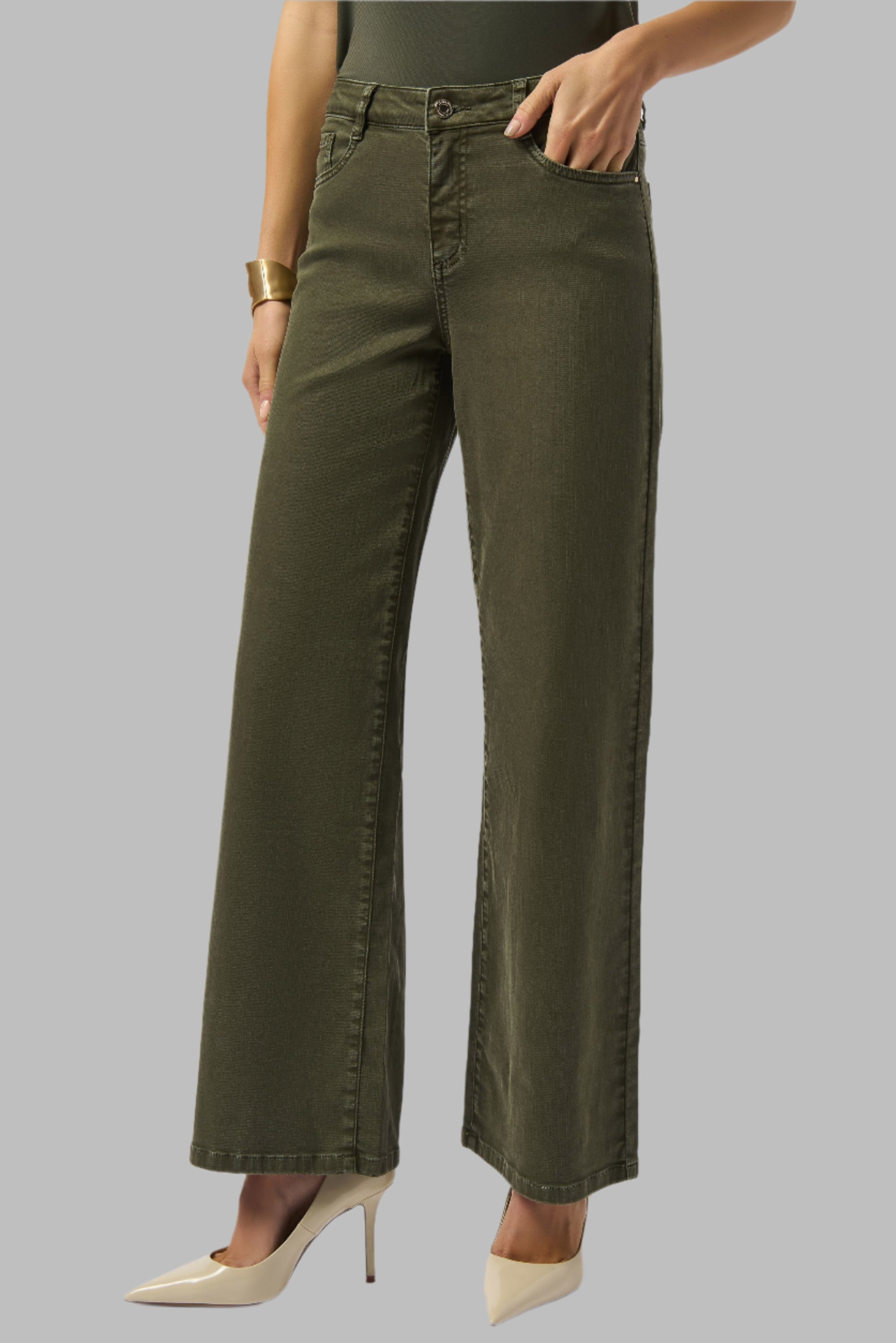 Goldie - Classic Wide Leg Stretch Denim Jean