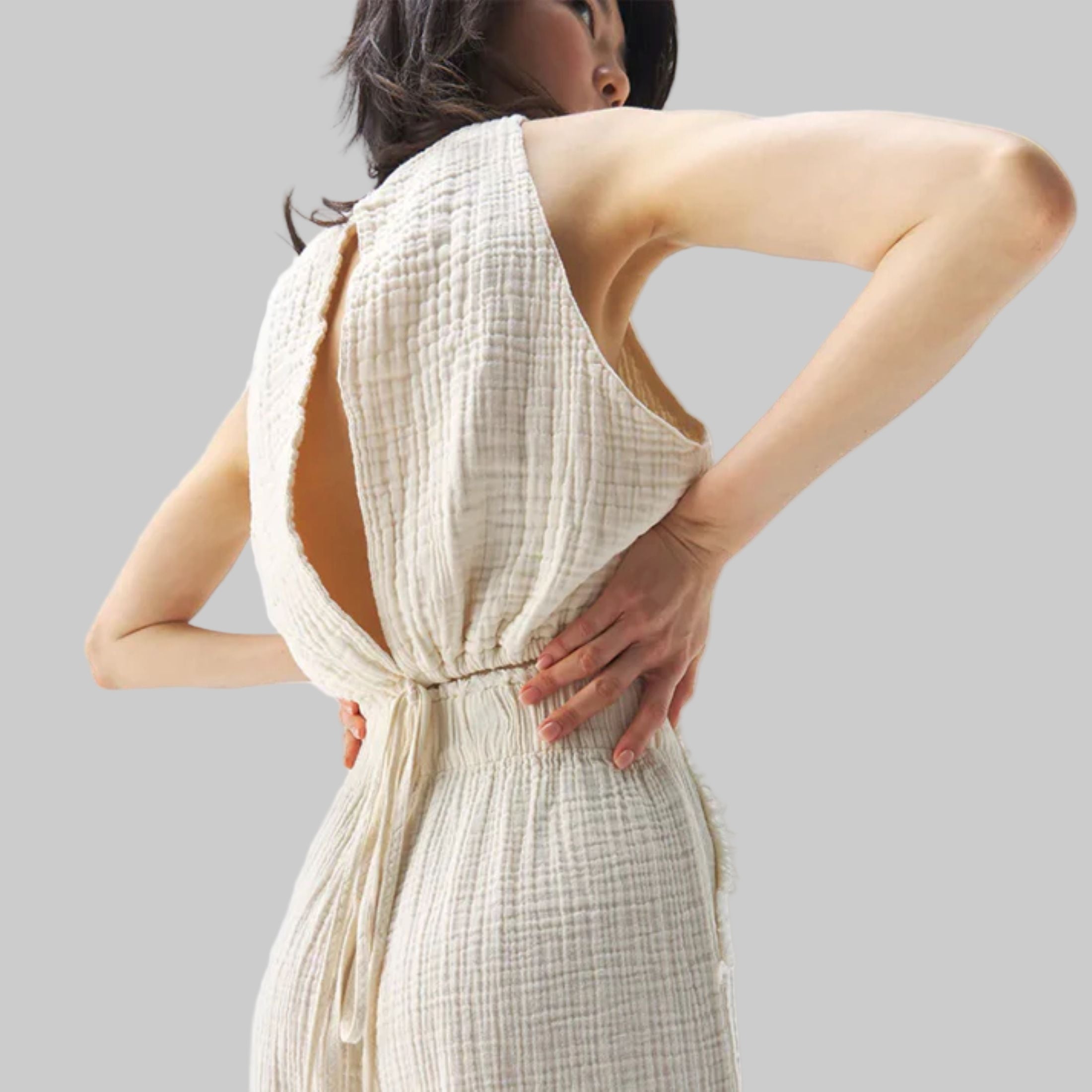 Crinkle Keyhole Tank Top