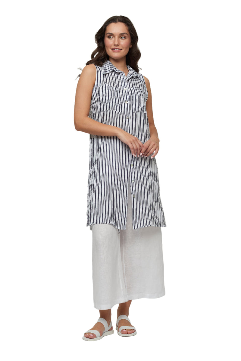 Pistache Dresses Linen Stripe
