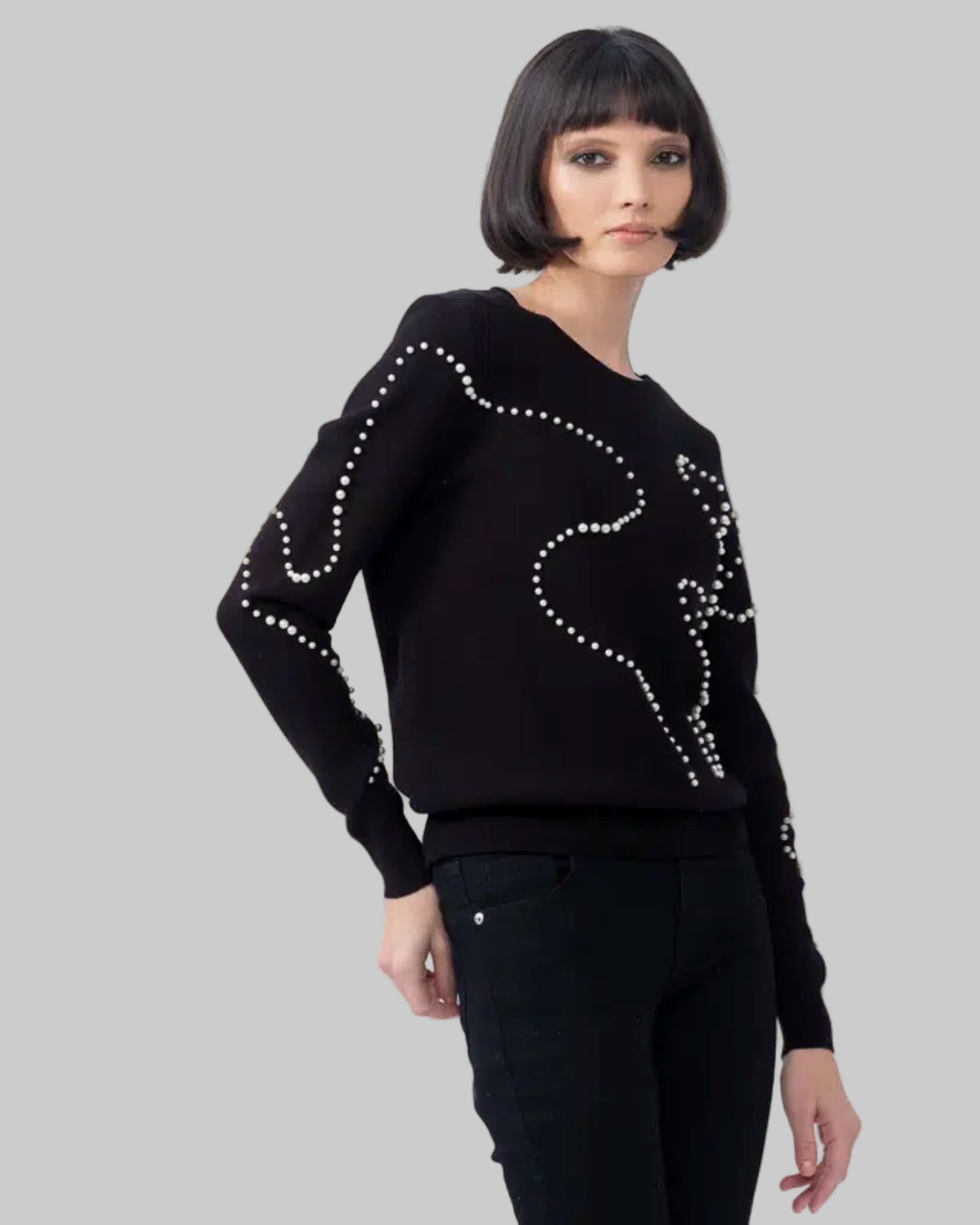 Black sweater With Pearls