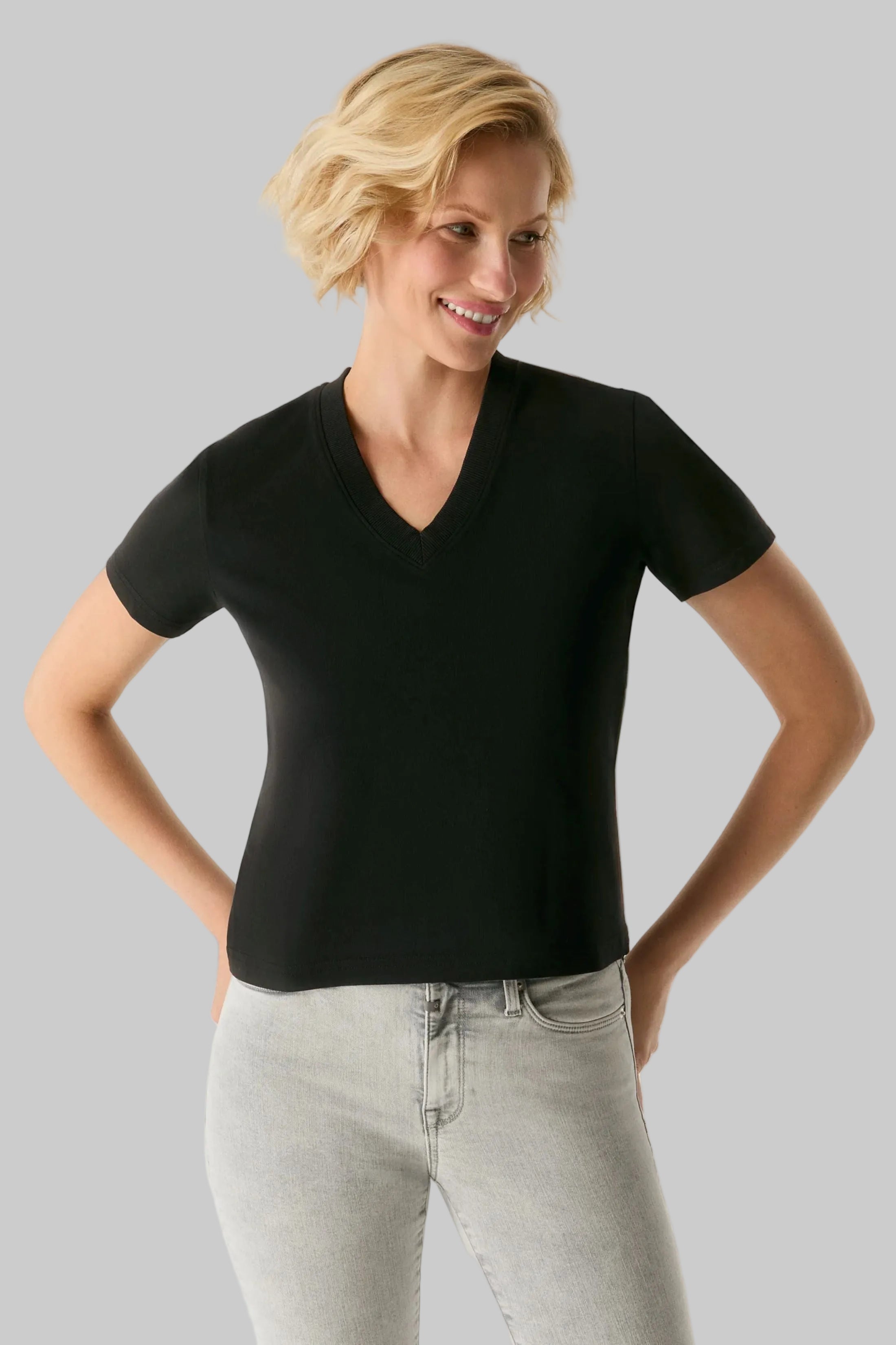 Greta V Neck Short Sleeve T shirt