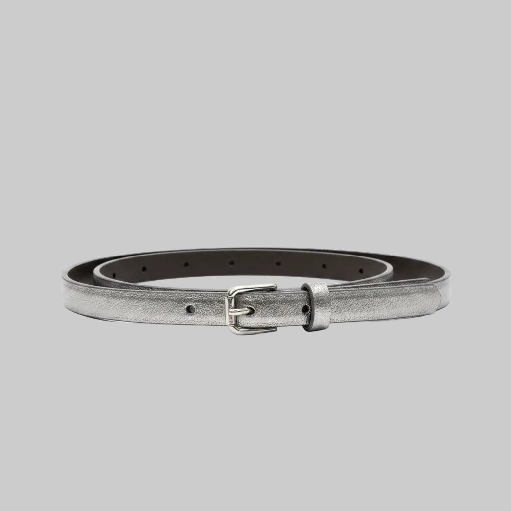 Metallic Finish Leather Belt