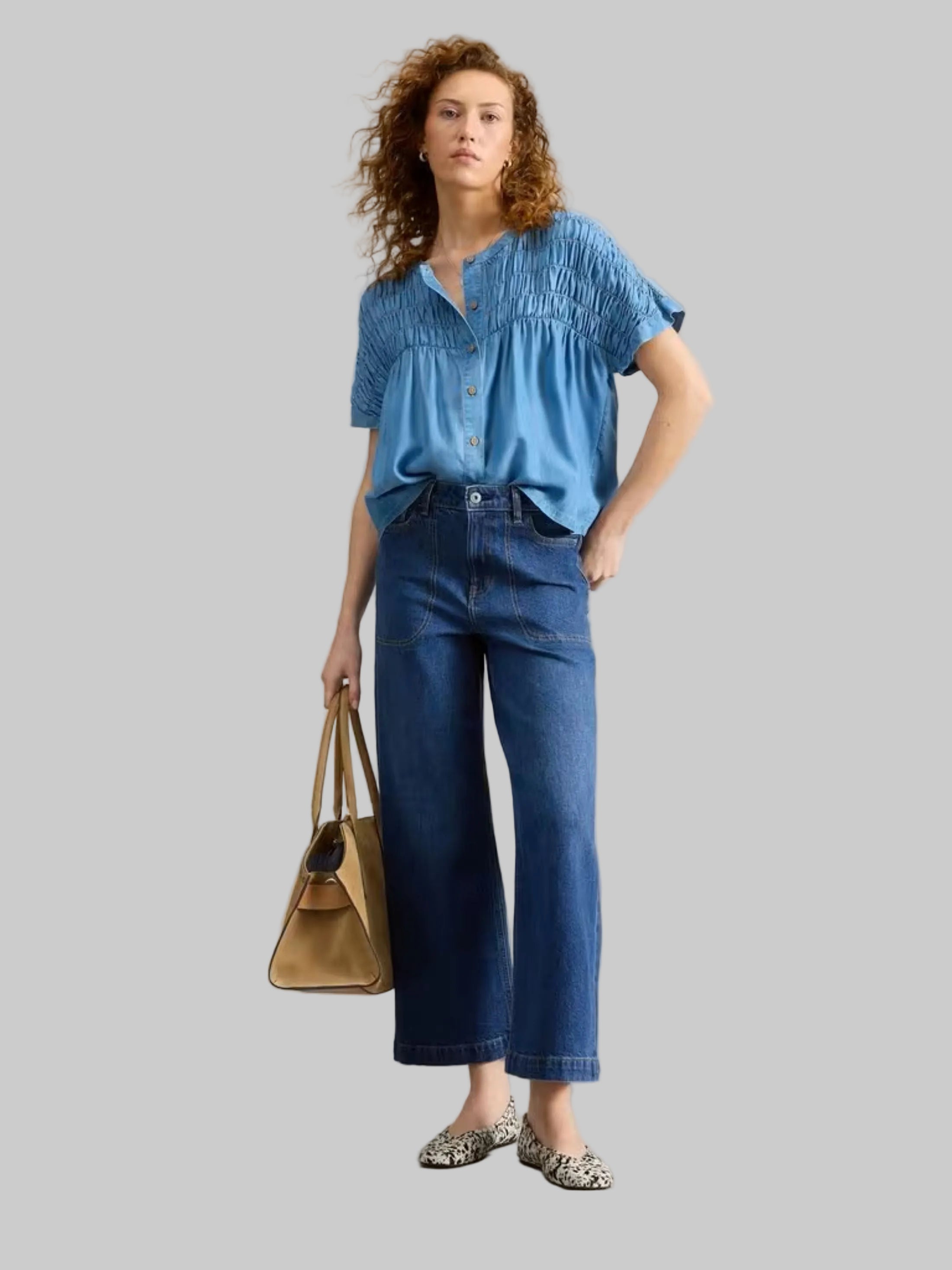Tia Cropped Wide Leg Jean