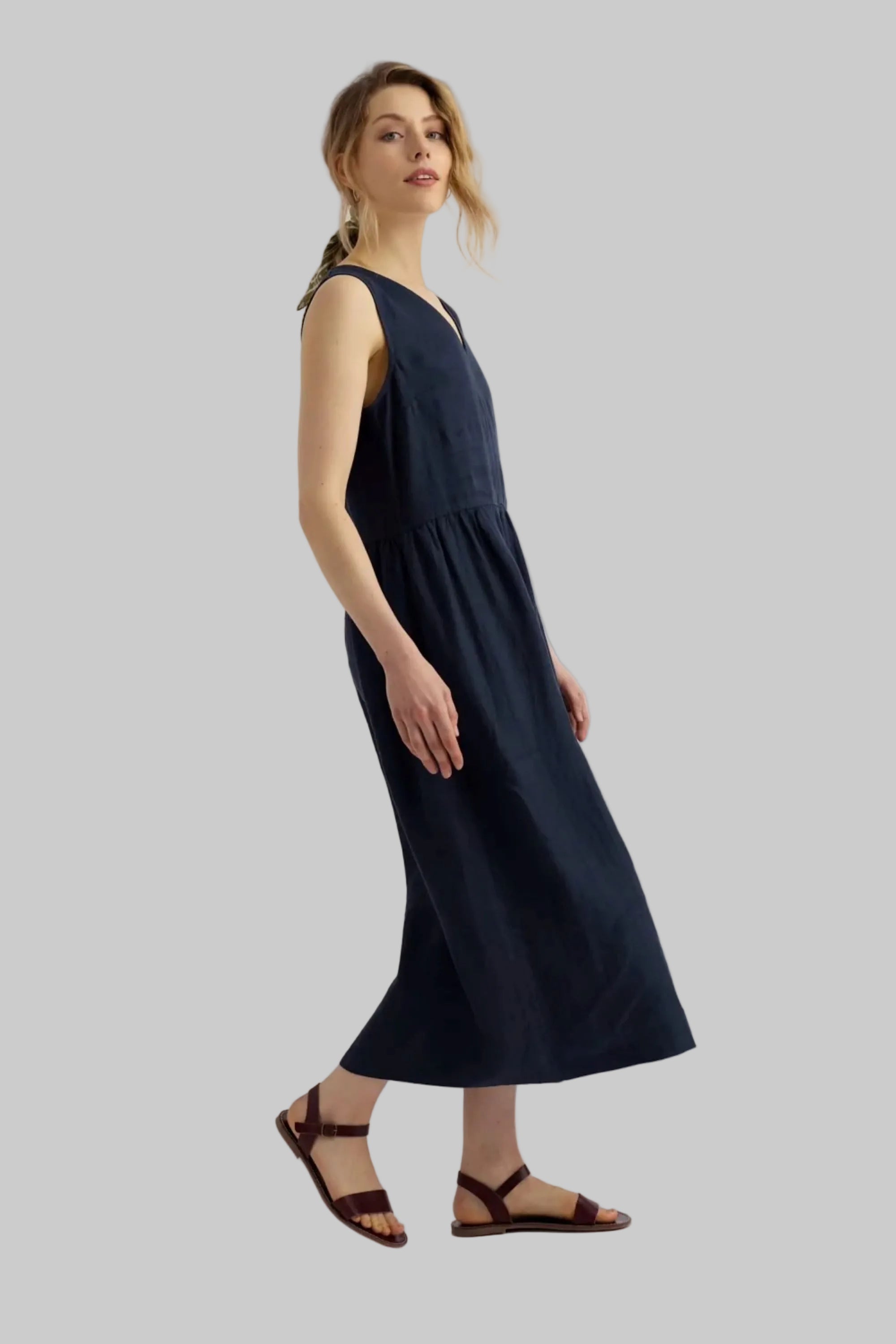 Lowland Heather Linen Dress
