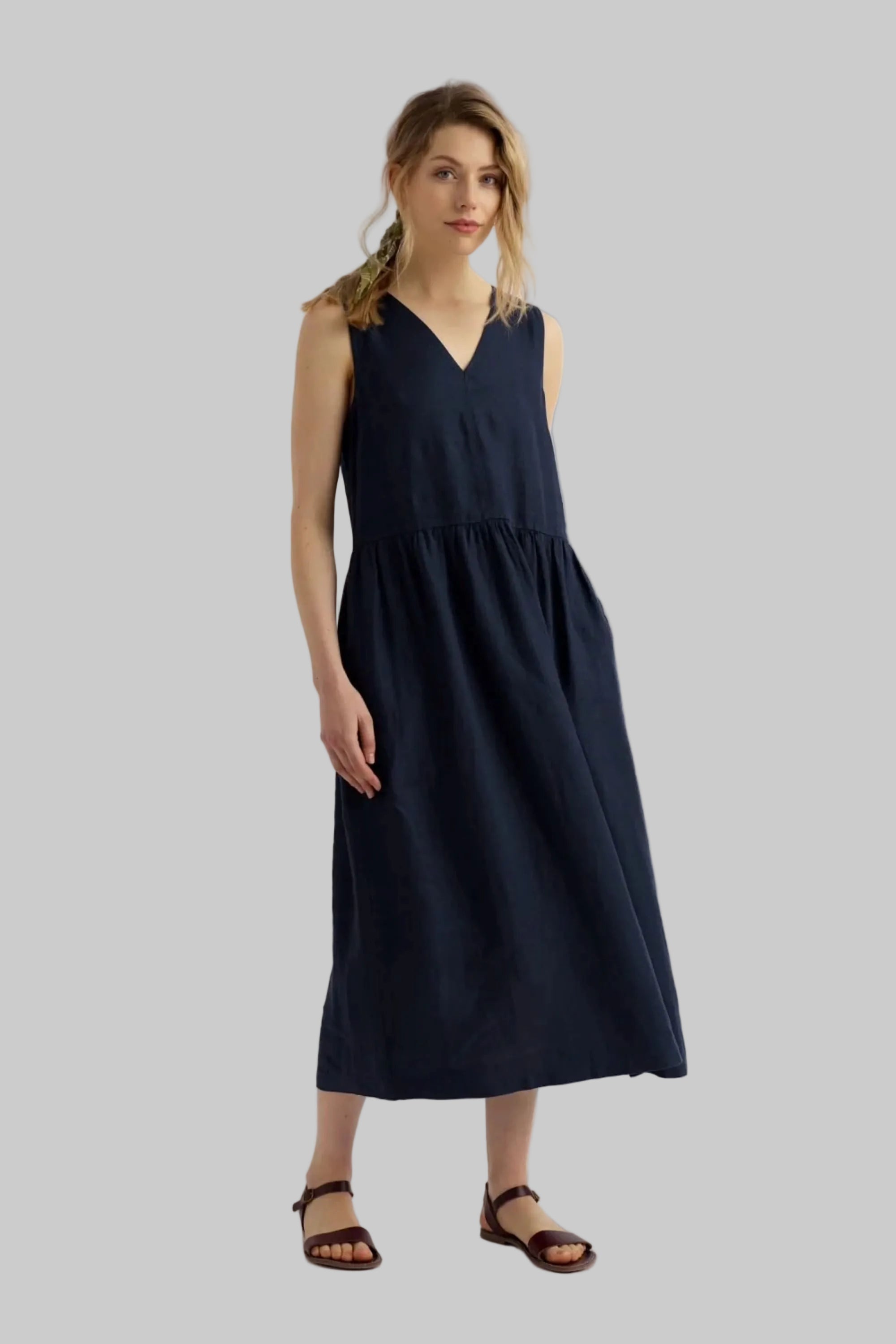 Lowland Heather Linen Dress