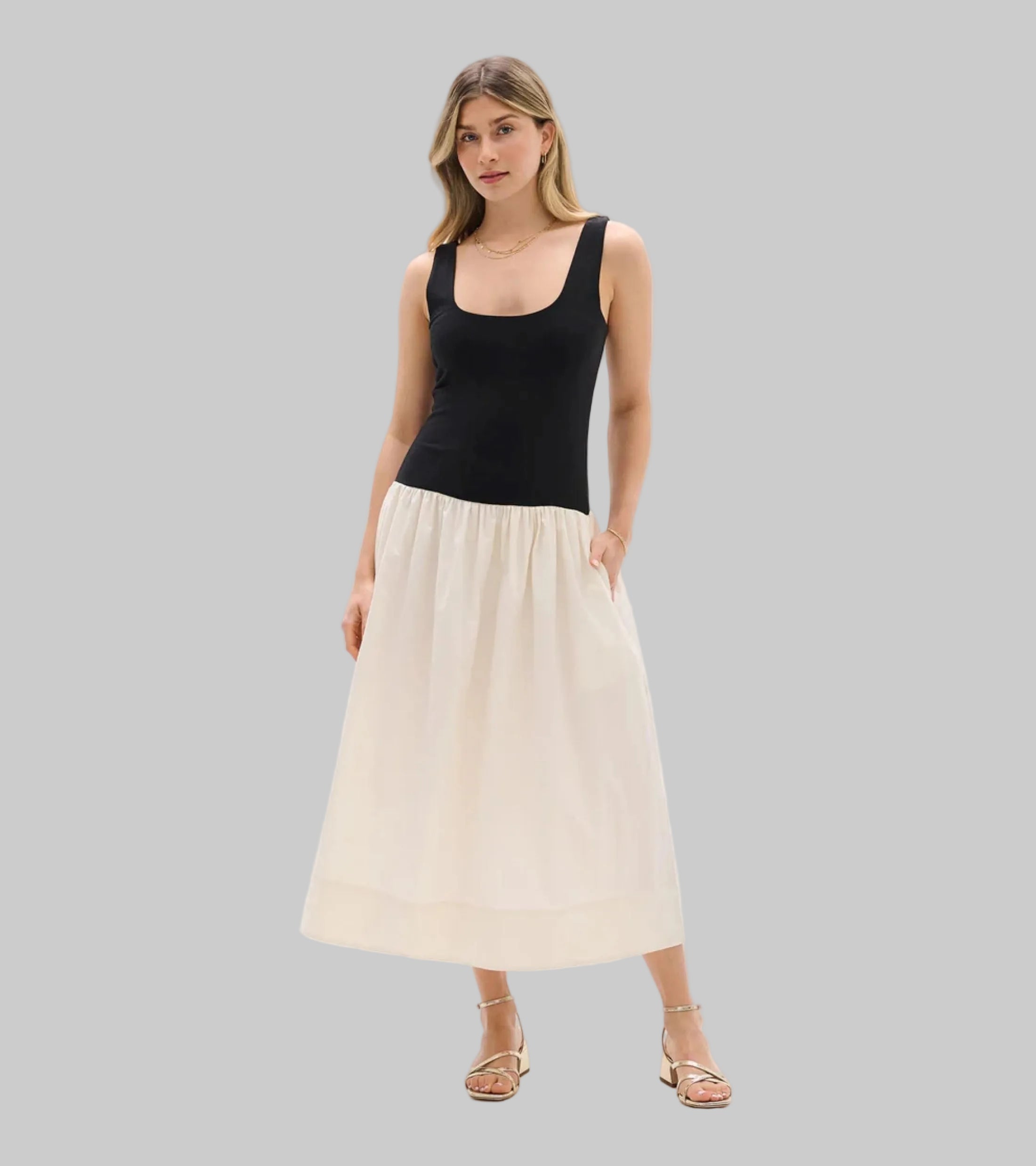 Mix Media Midi Dress