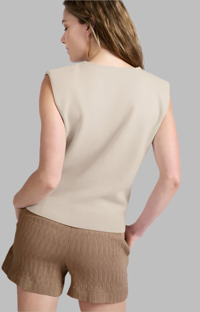 Cotton Vest with Shoulder Detail