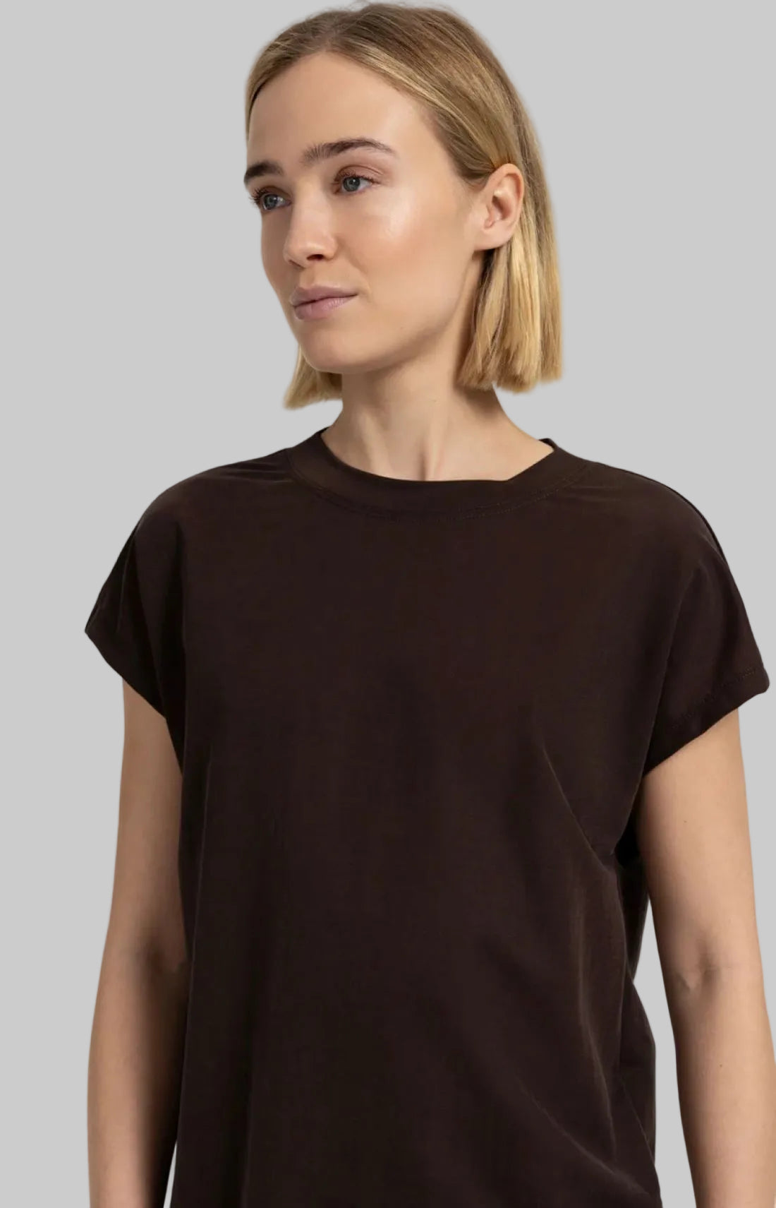Top with Crew Neck and Cap Sleeves