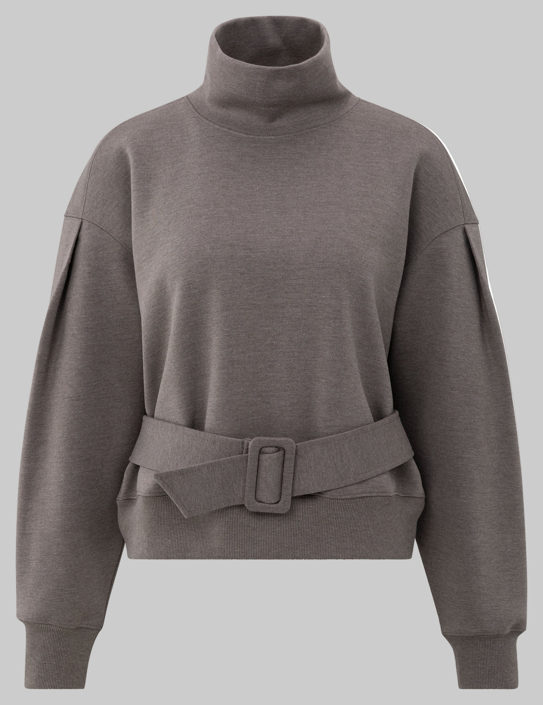 High Neck Belted Sweatshirt