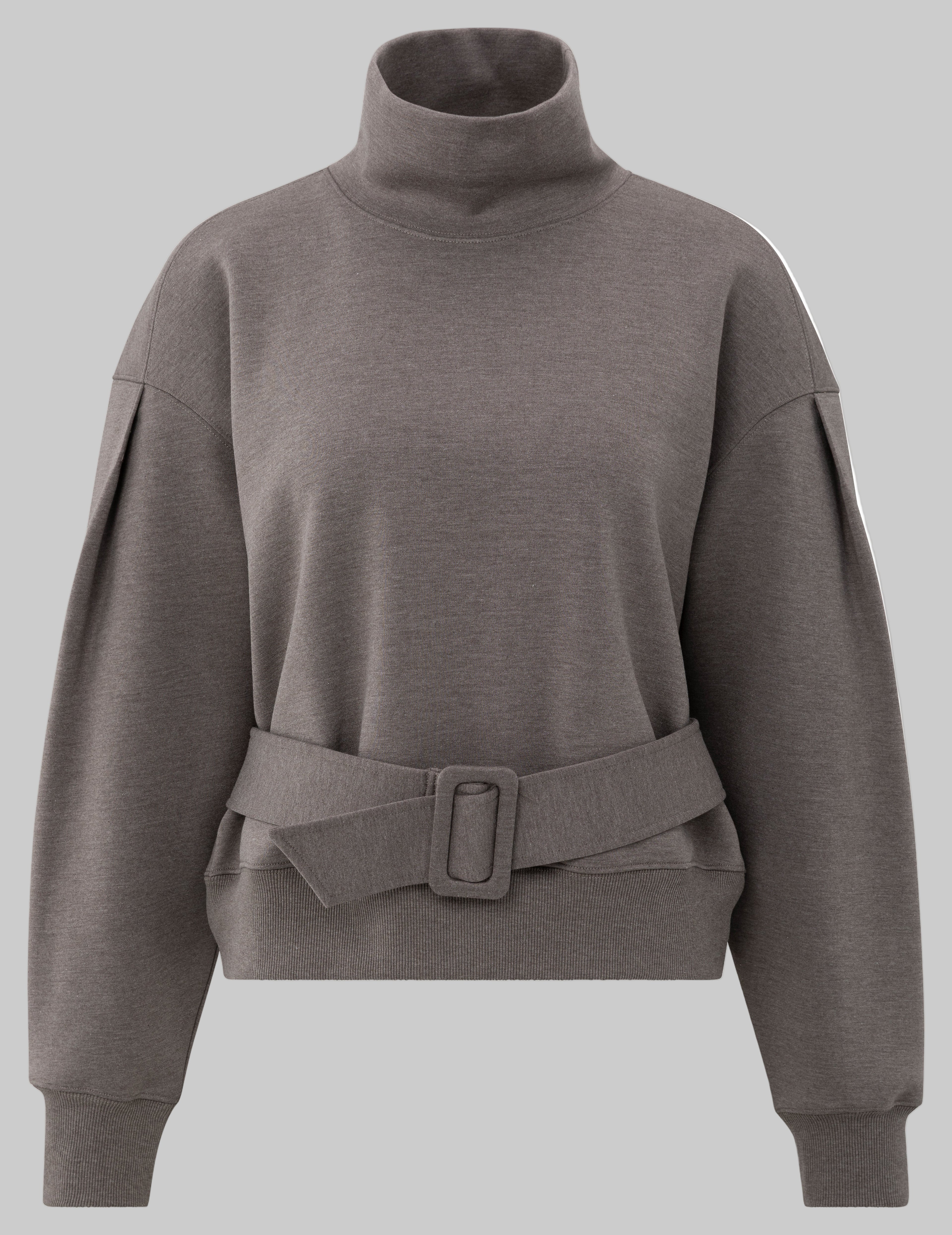 High Neck Belted Sweatshirt