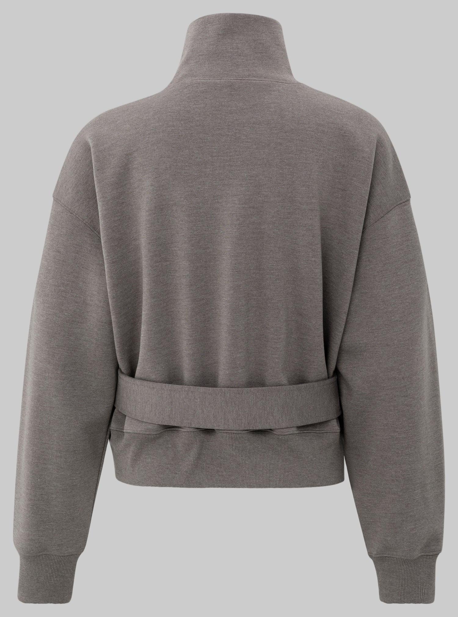High Neck Belted Sweatshirt