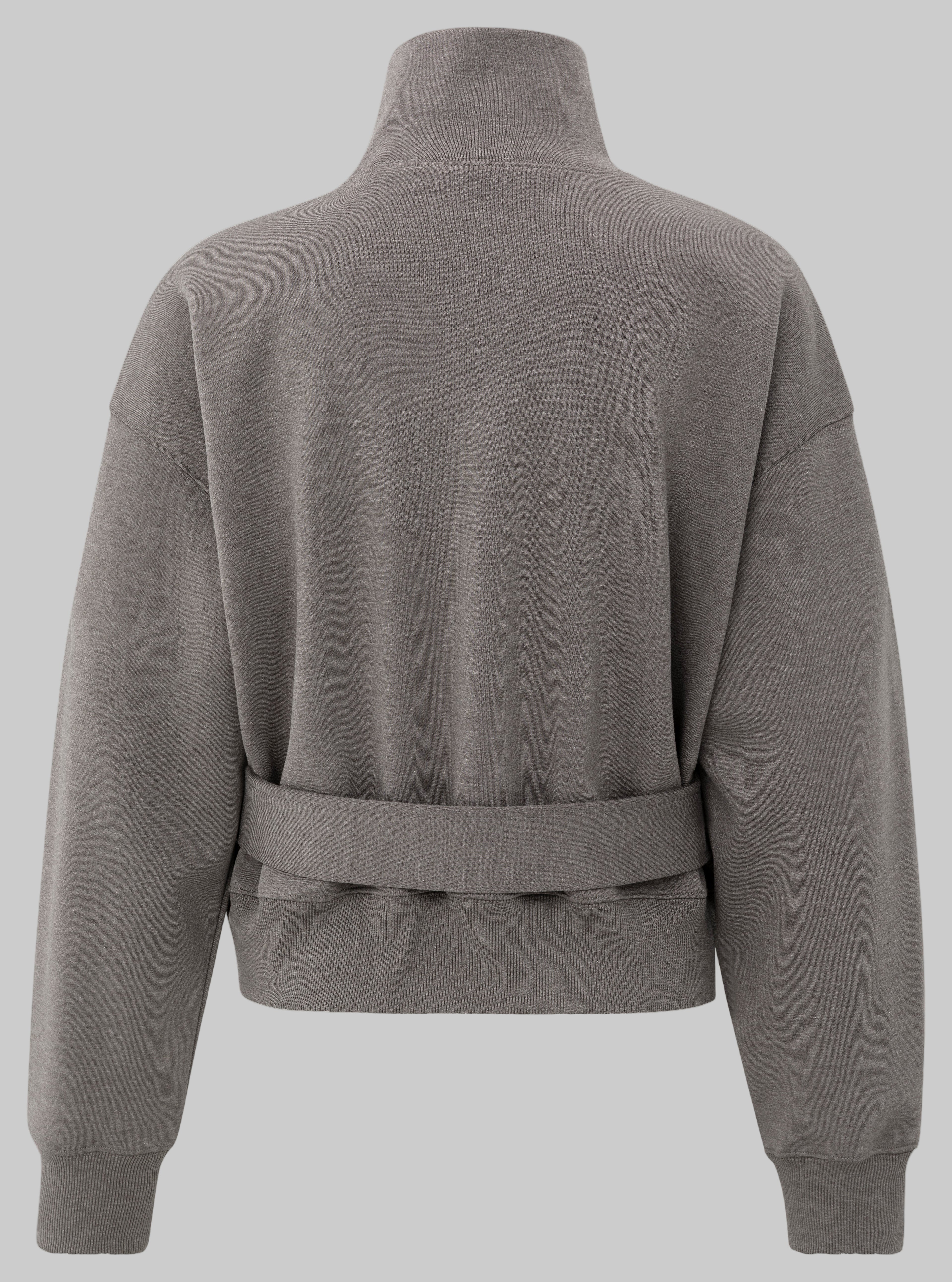 High Neck Belted Sweatshirt