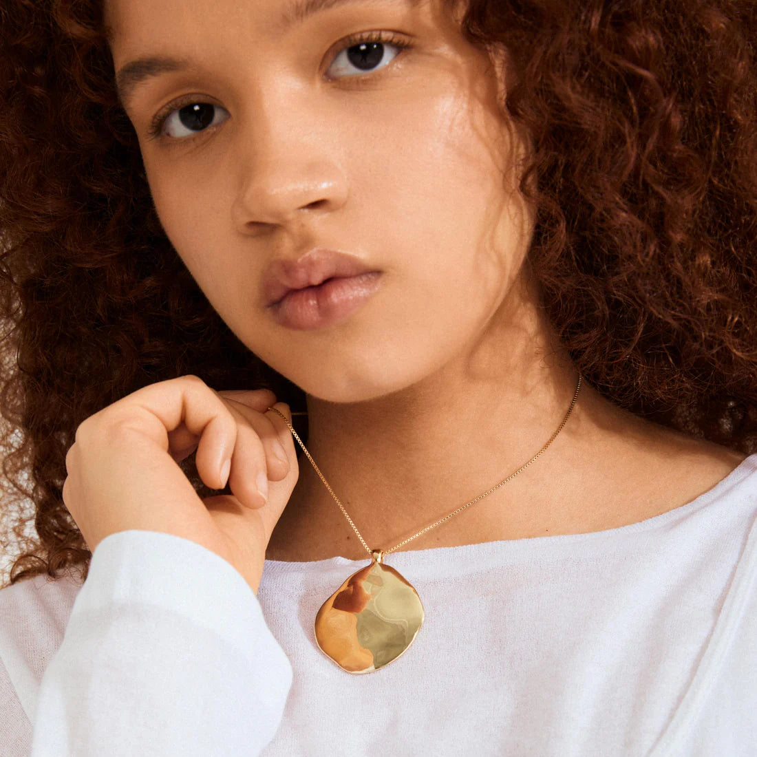 Sparkle Recycled Wavy Pendant Necklace