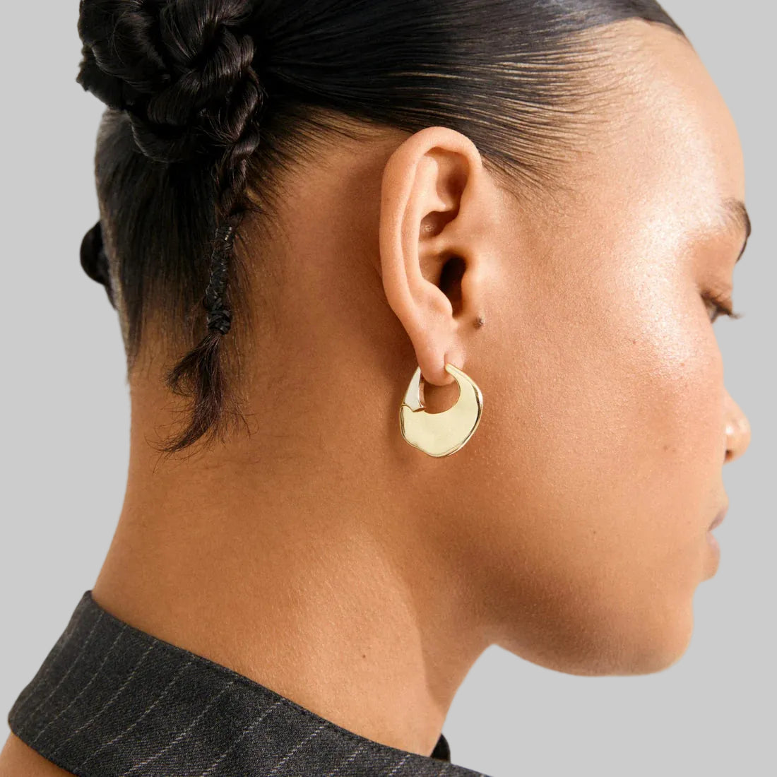 Sense Recycled Flattened Hoop Earrings