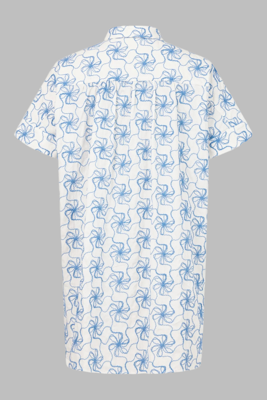 Cotton Tunic Shirt With Flower Pattern