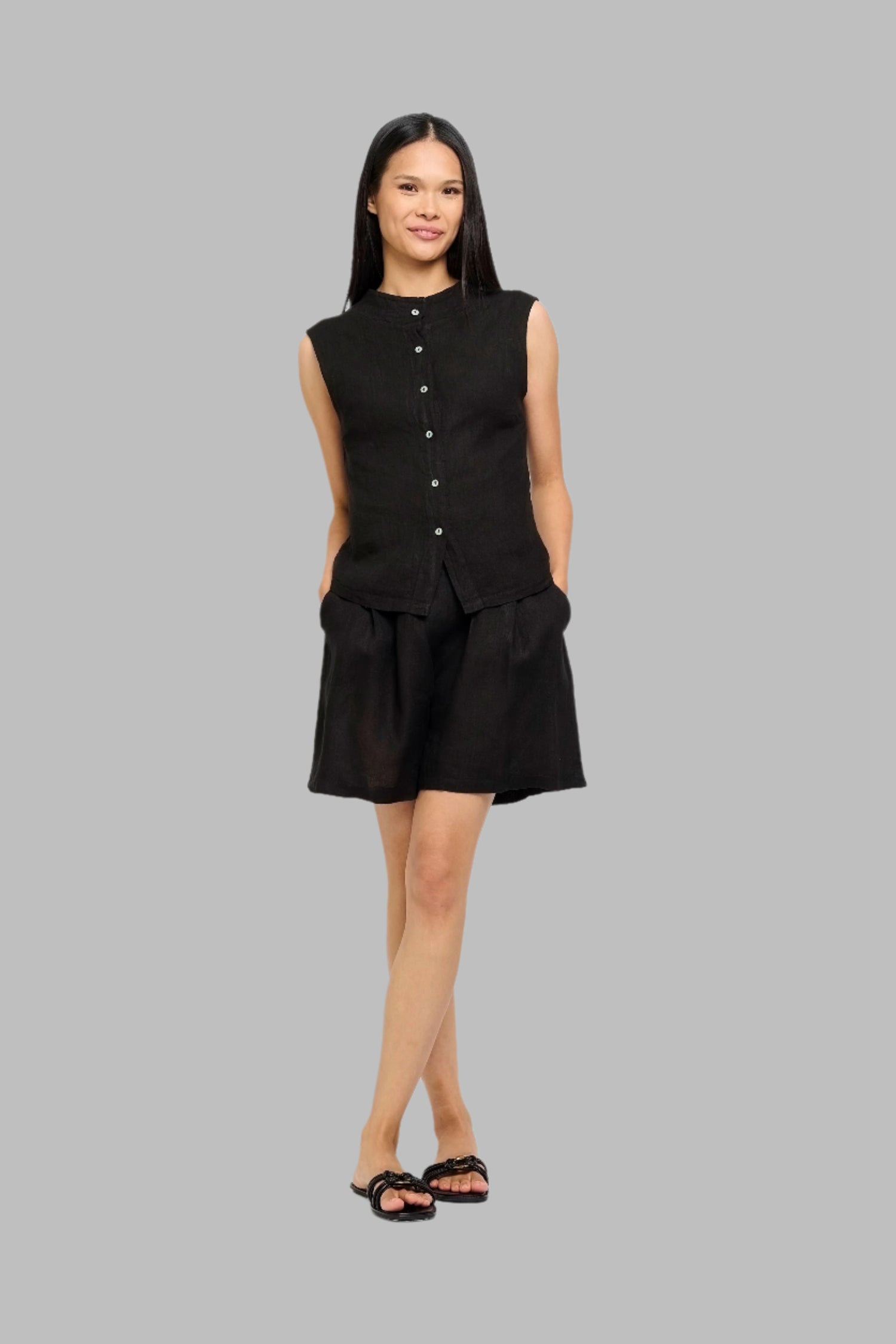 Button Down Line Vest