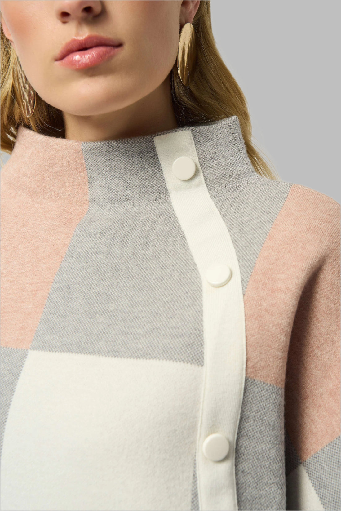 Plaid Jacquard Sweater Knit Top