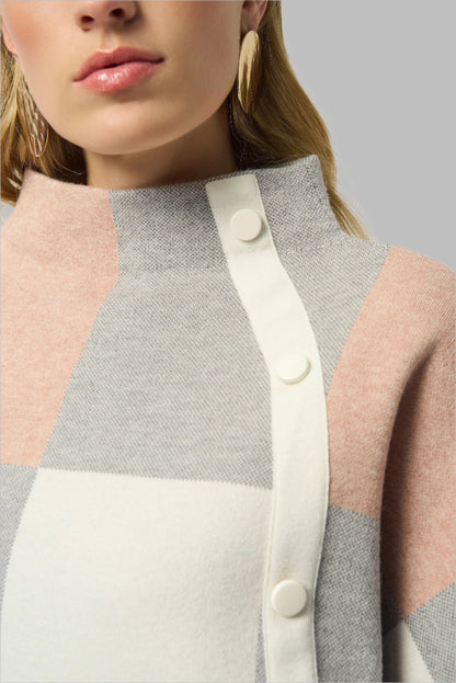 Plaid Jacquard Sweater Knit Top