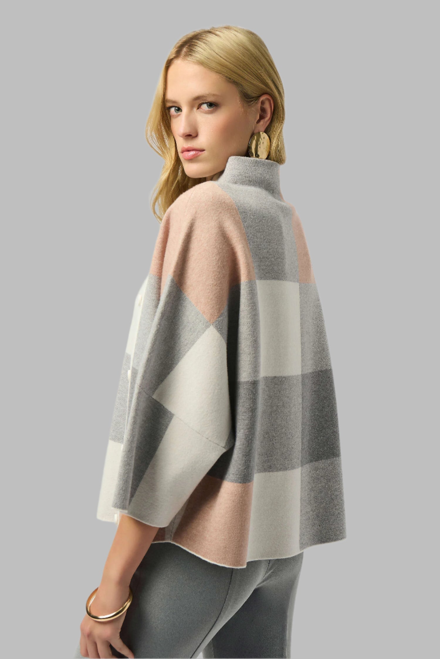 Plaid Jacquard Sweater Knit Top