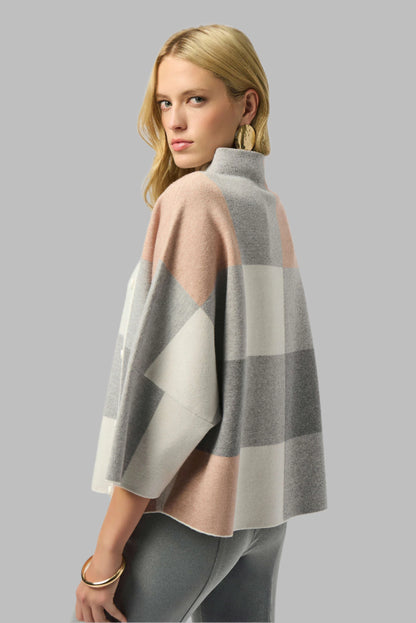 Plaid Jacquard Sweater Knit Top