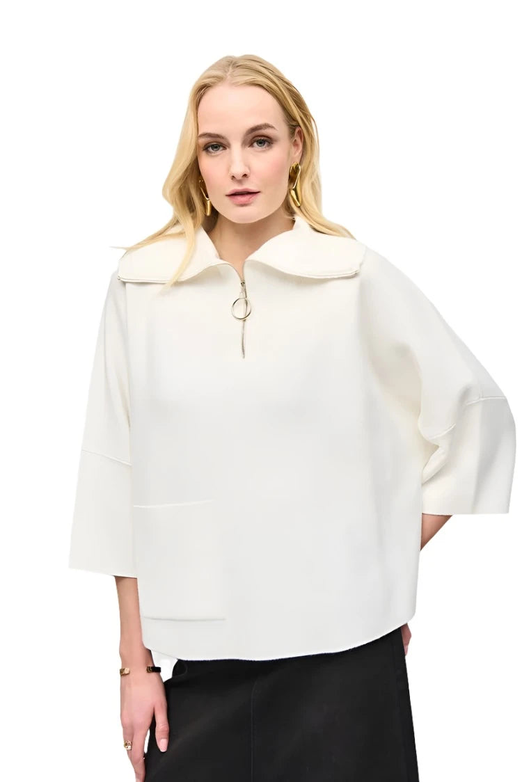 Joseph Rib Top Sweater Collar