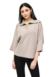 Joseph Rib Top Sweater Collar