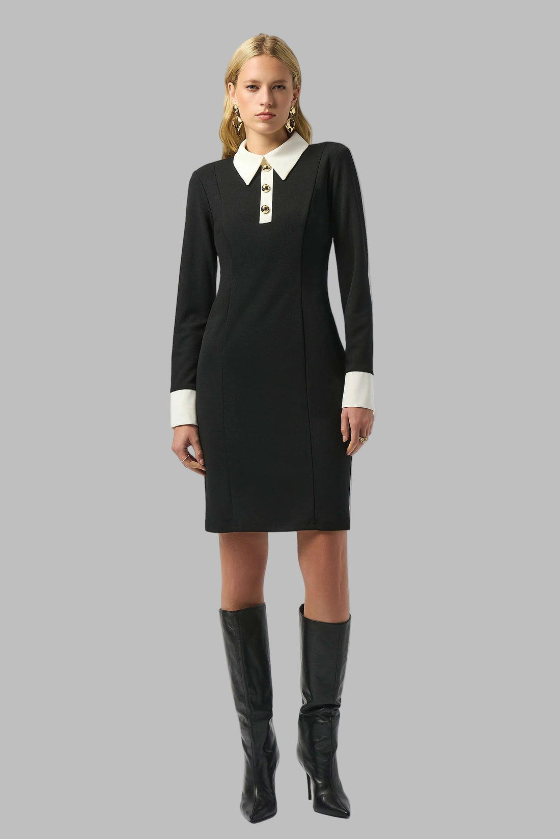 Scuba Crepe Colour-Block Shift Dress