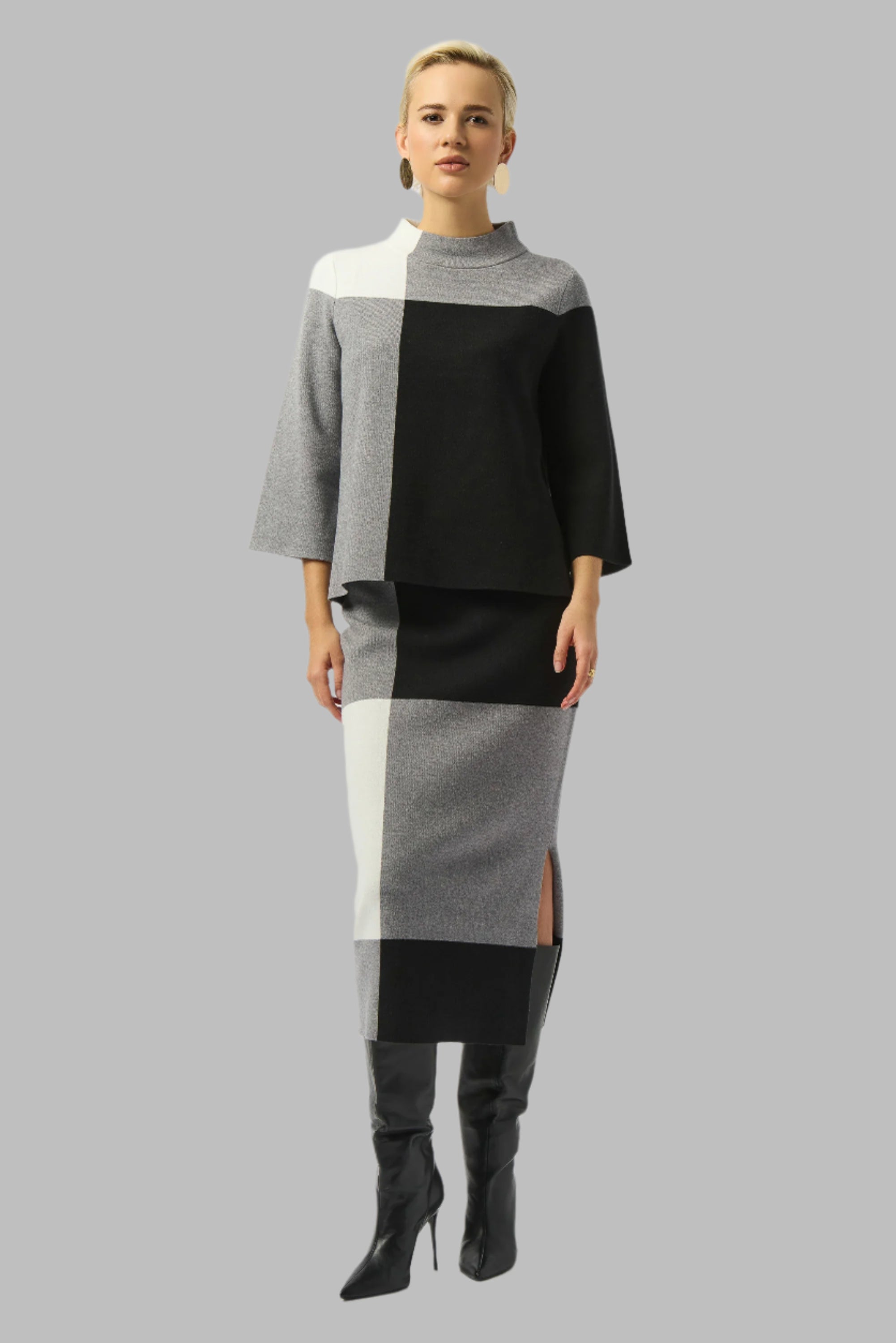 Jacquard Sweater Colour Block Pullover