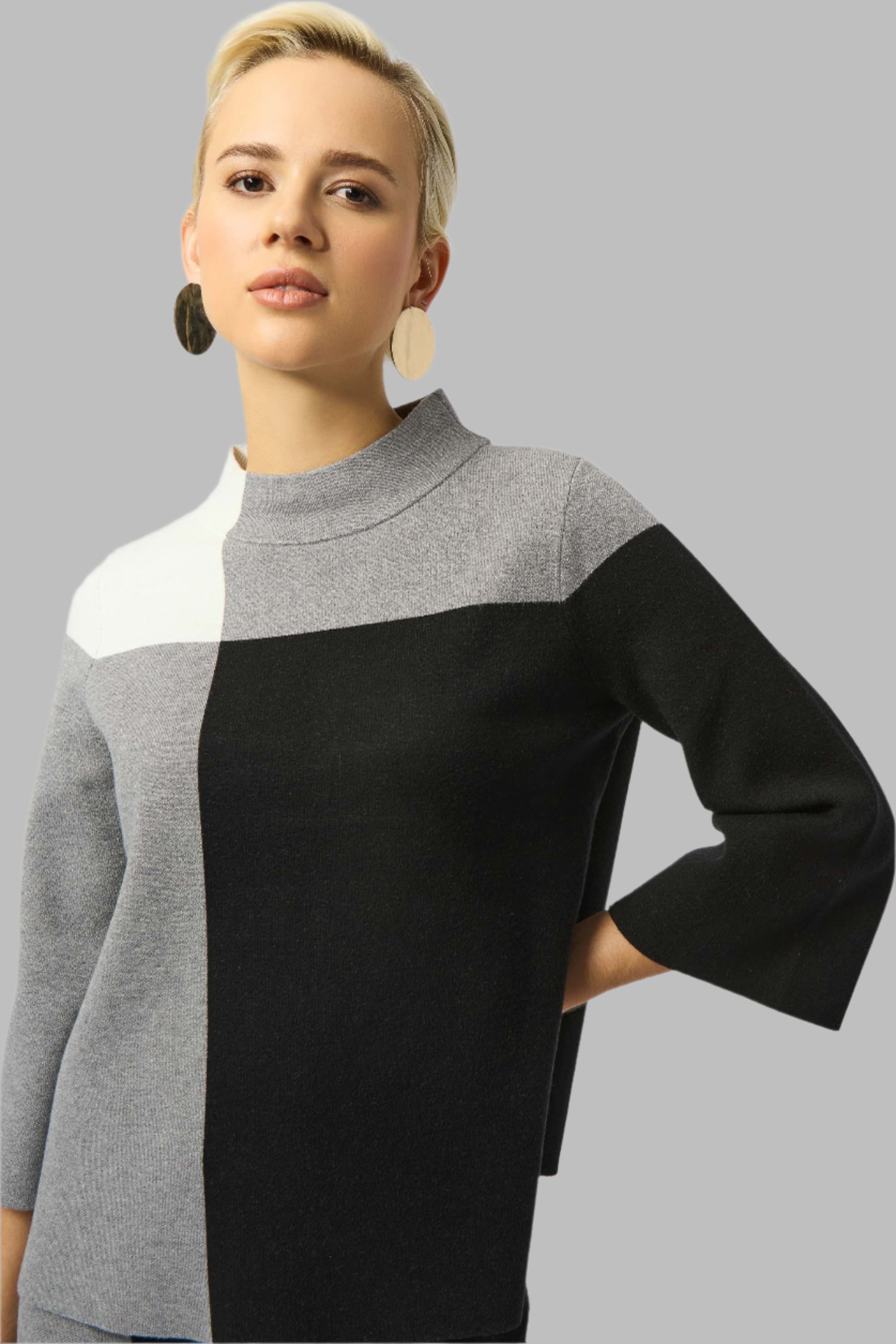Jacquard Sweater Colour Block Pullover