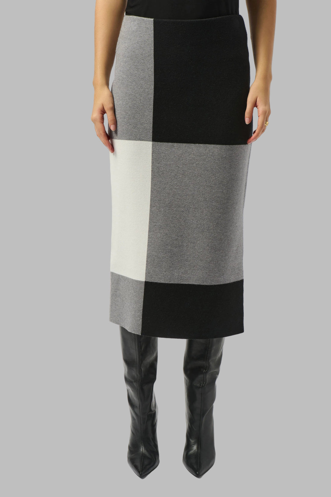 Jacquard Sweater Colour Block Skirt