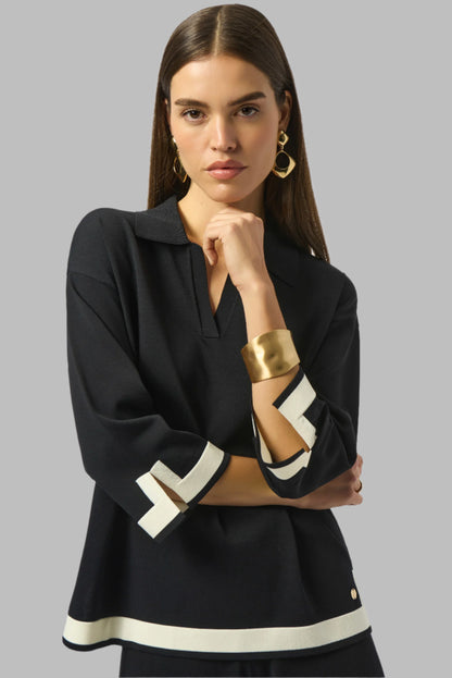 Sweater Knit Colour Block Top