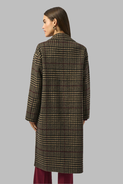 Wool Blend Plaid Double-Faced Coat