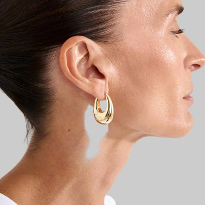 Autumn Recycled Chunky Retro Hoop Earrings