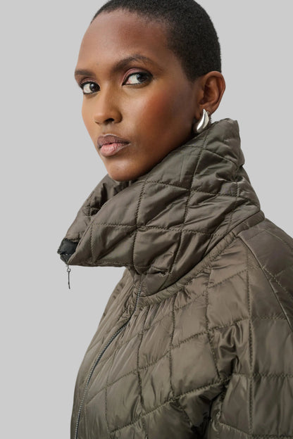 Quilted Nylon Shawl-Neck Boxy Vest