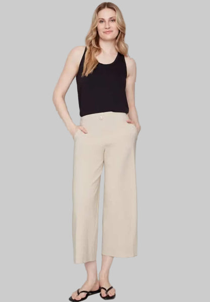 Elizabeth Techno Wide Leg Cropped Pant