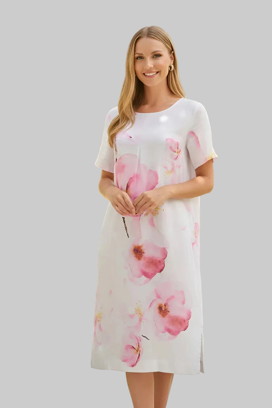 Short Sleeve Linen Dress