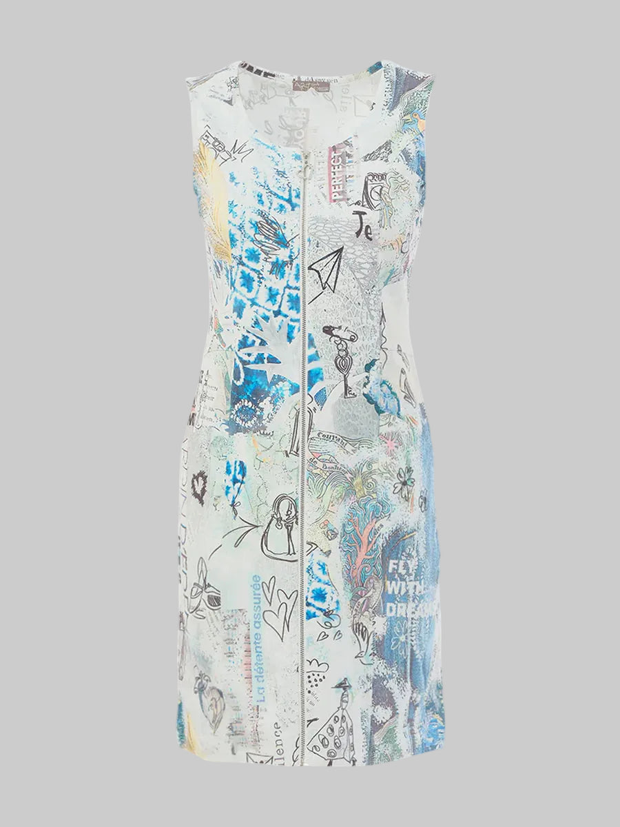 Collage Zip Dress