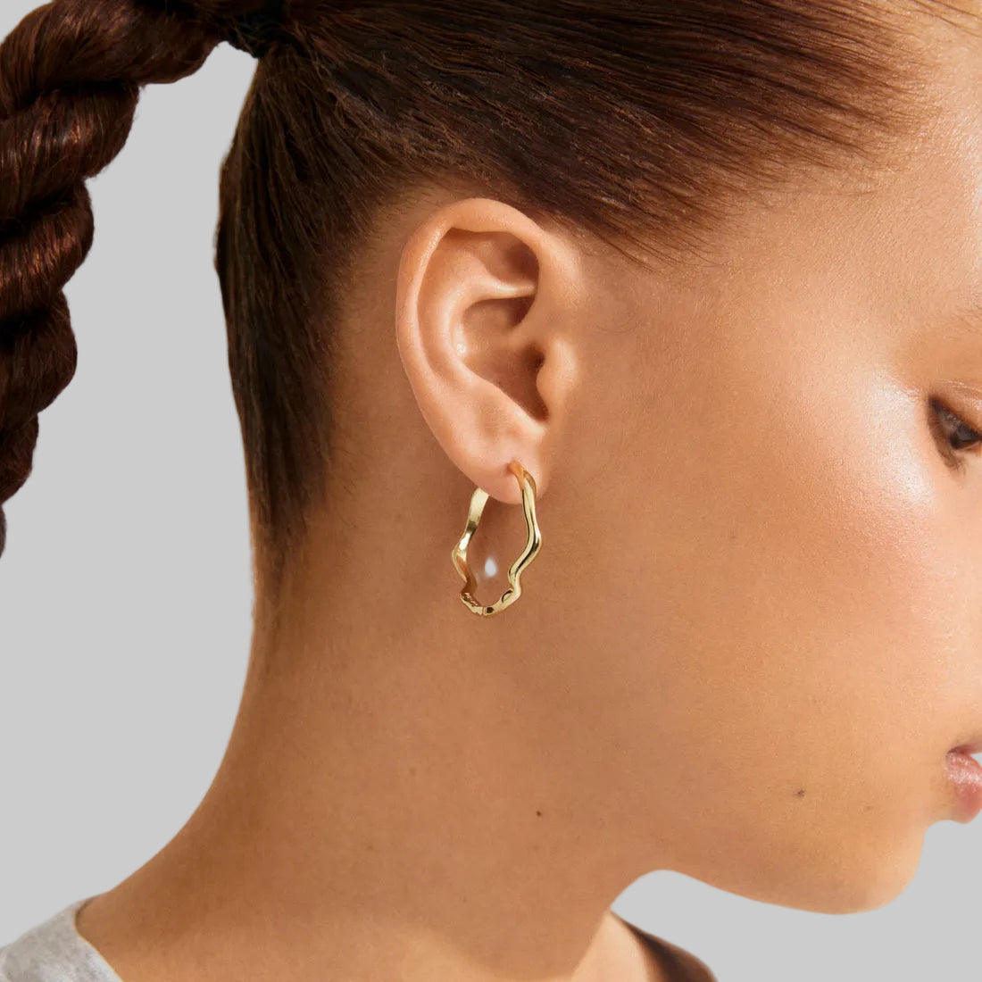 Larkin Recycled Wavy Hoop Earrings