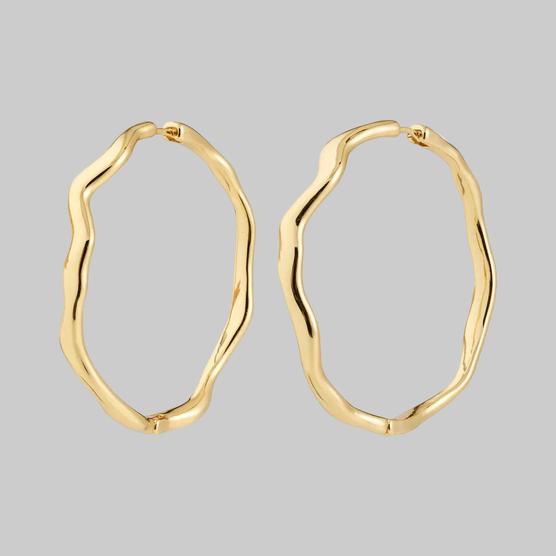 Larkin Recycled Large Wavy Hoop Earrings