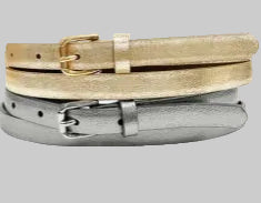 Metallic Finish Leather Belt