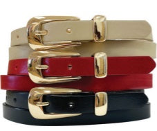 Leather Belt With Gold Buckle