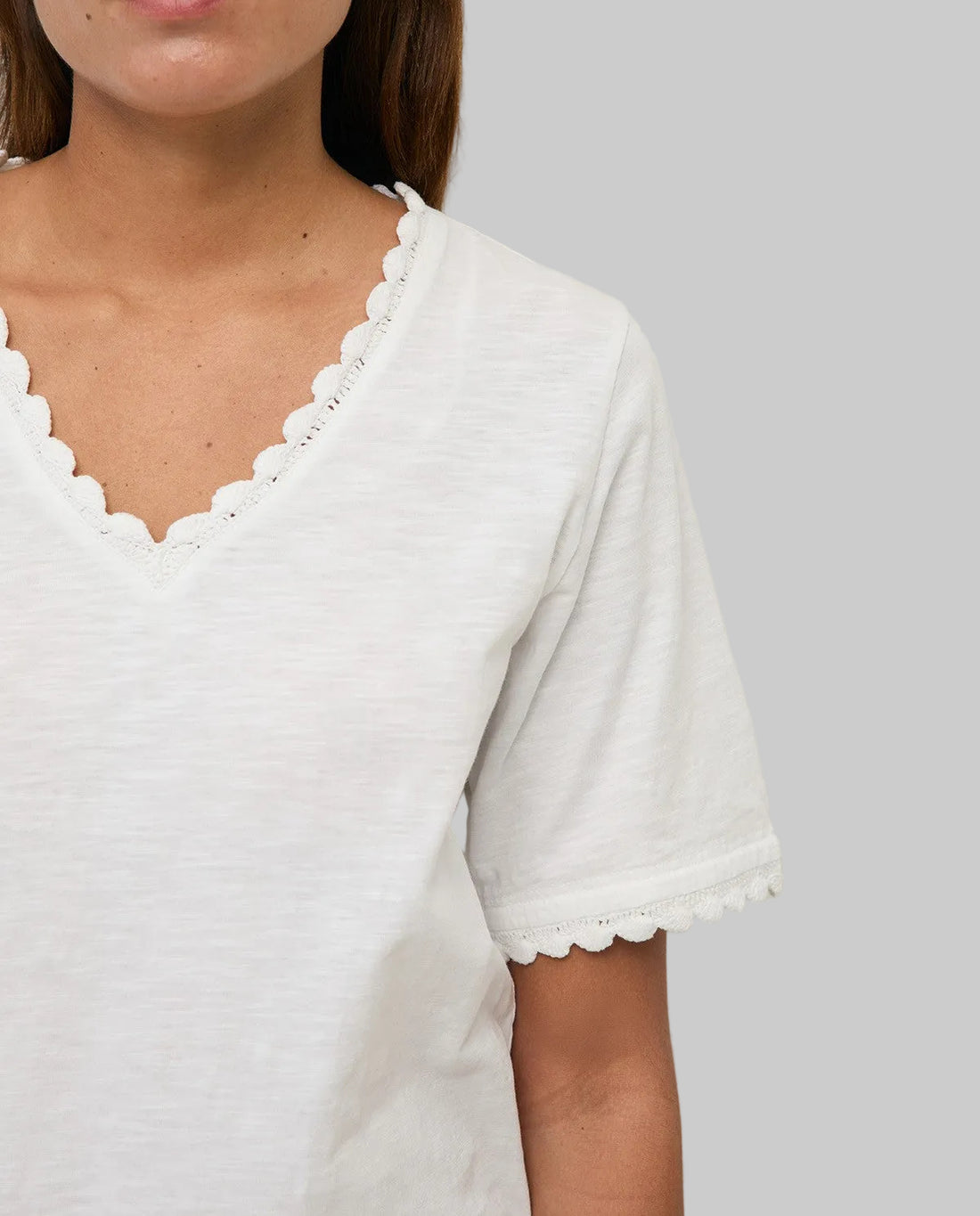 T-Shirt With Crochet Accents