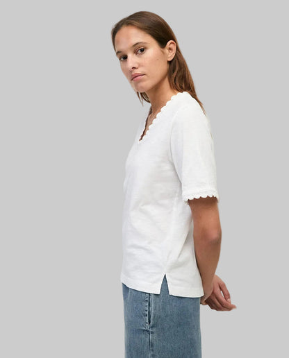 T-Shirt With Crochet Accents