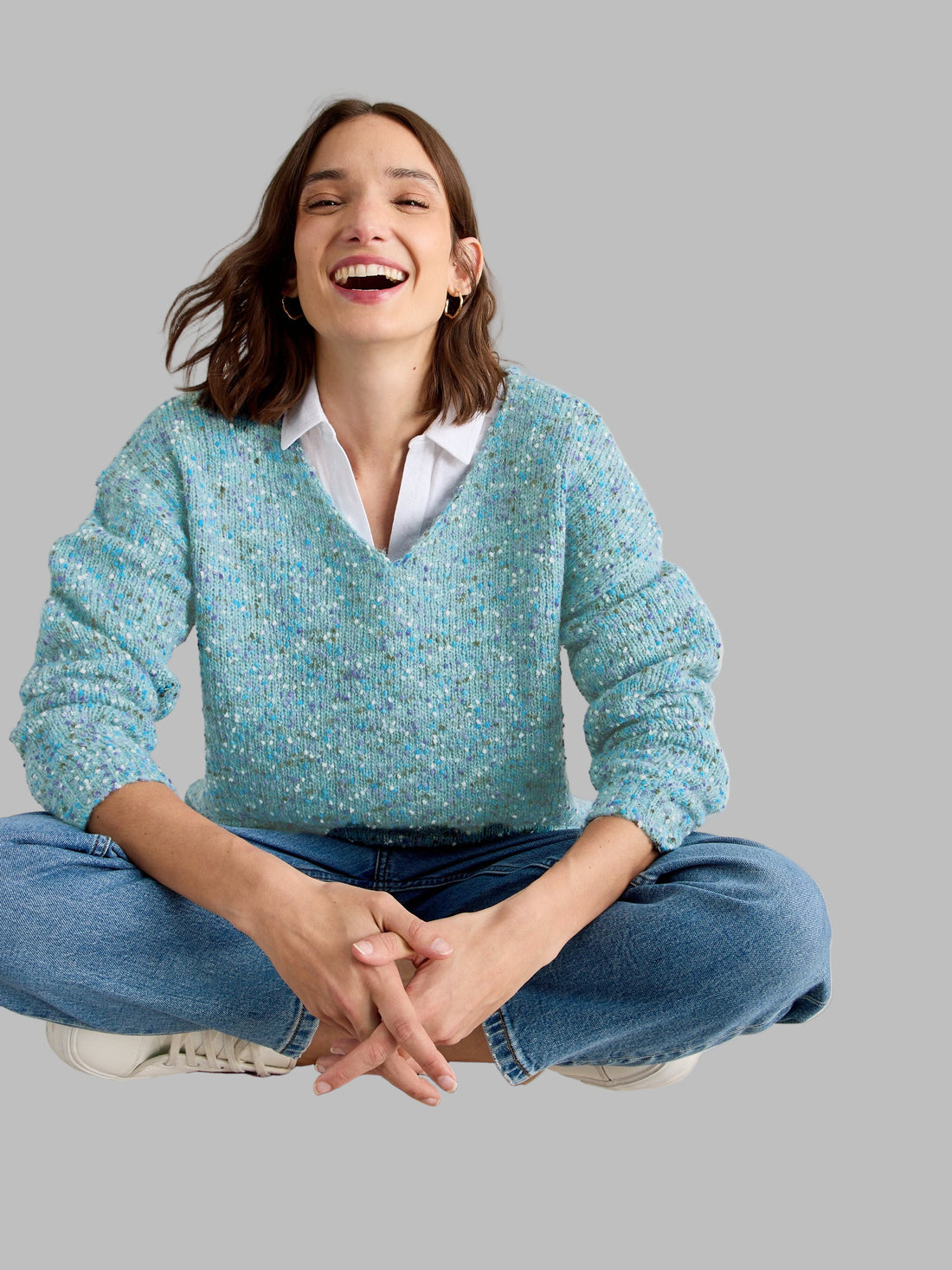 Texture V Neck