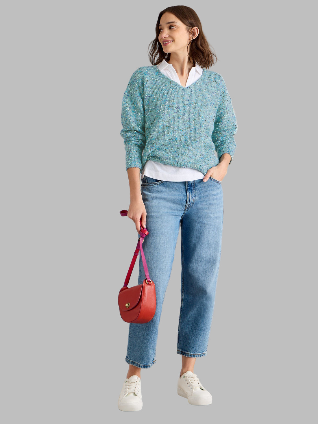 Texture V Neck