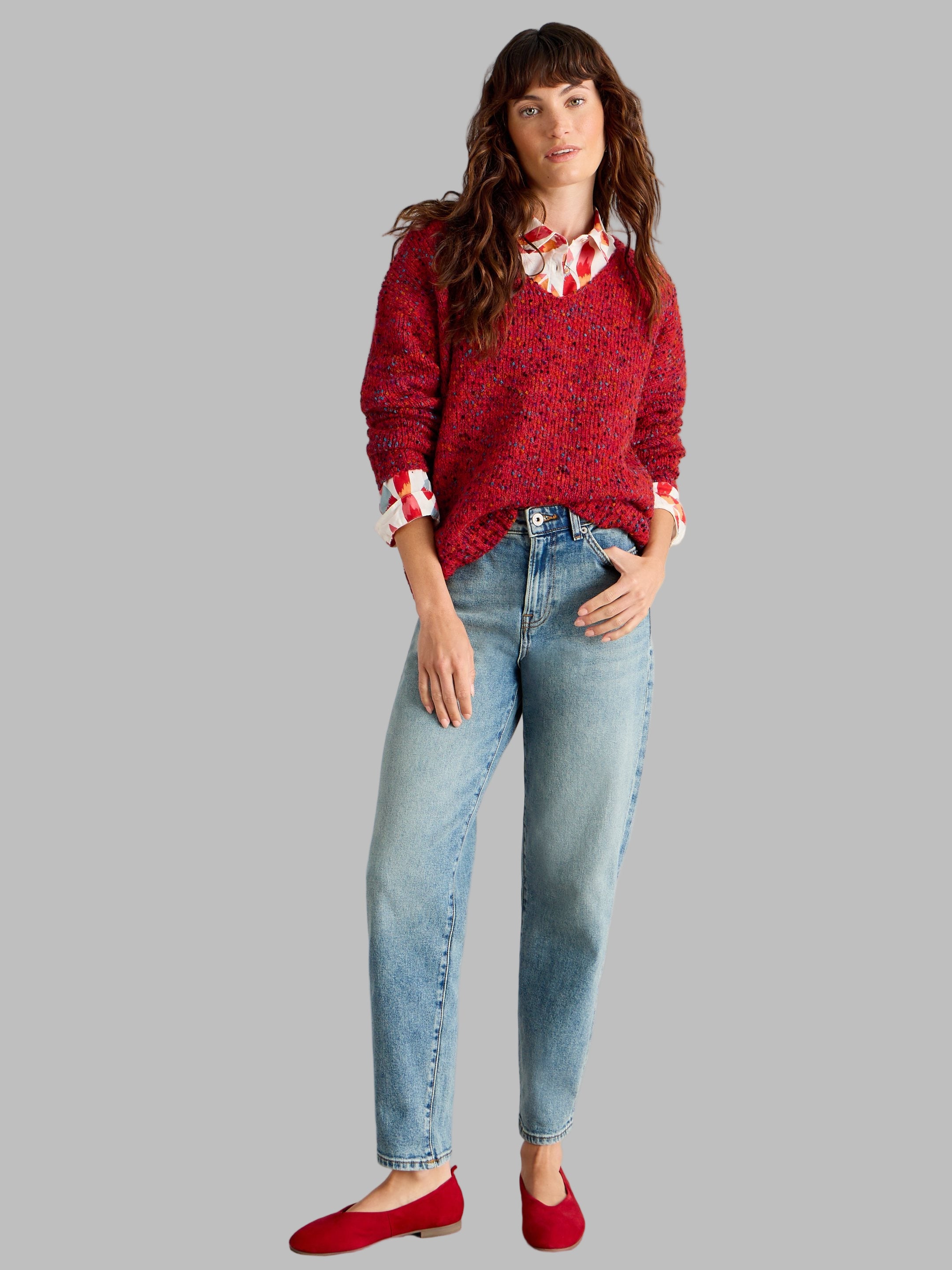 Texture V Neck