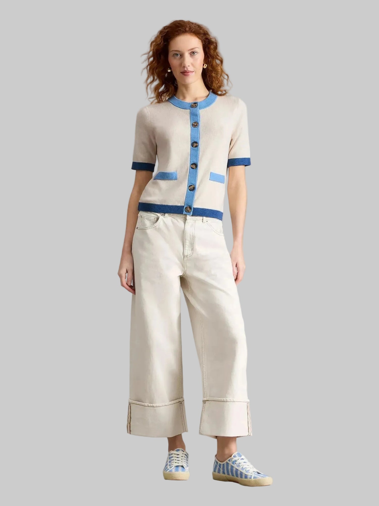 Charlotte Short Sleeve Crew Neck Cardigan