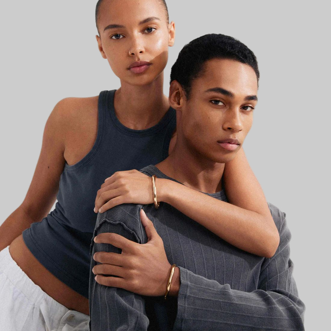 Light Recycled Wavy Bangle Bracelet